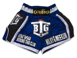 Short de Boxe Thai Bleu Personnalisé : KNSCUST-1074